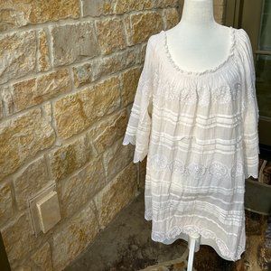 Calypso St. Barth Beachy, Flowy Sheer Long-Sleeve Dress (Never Worn with tags)